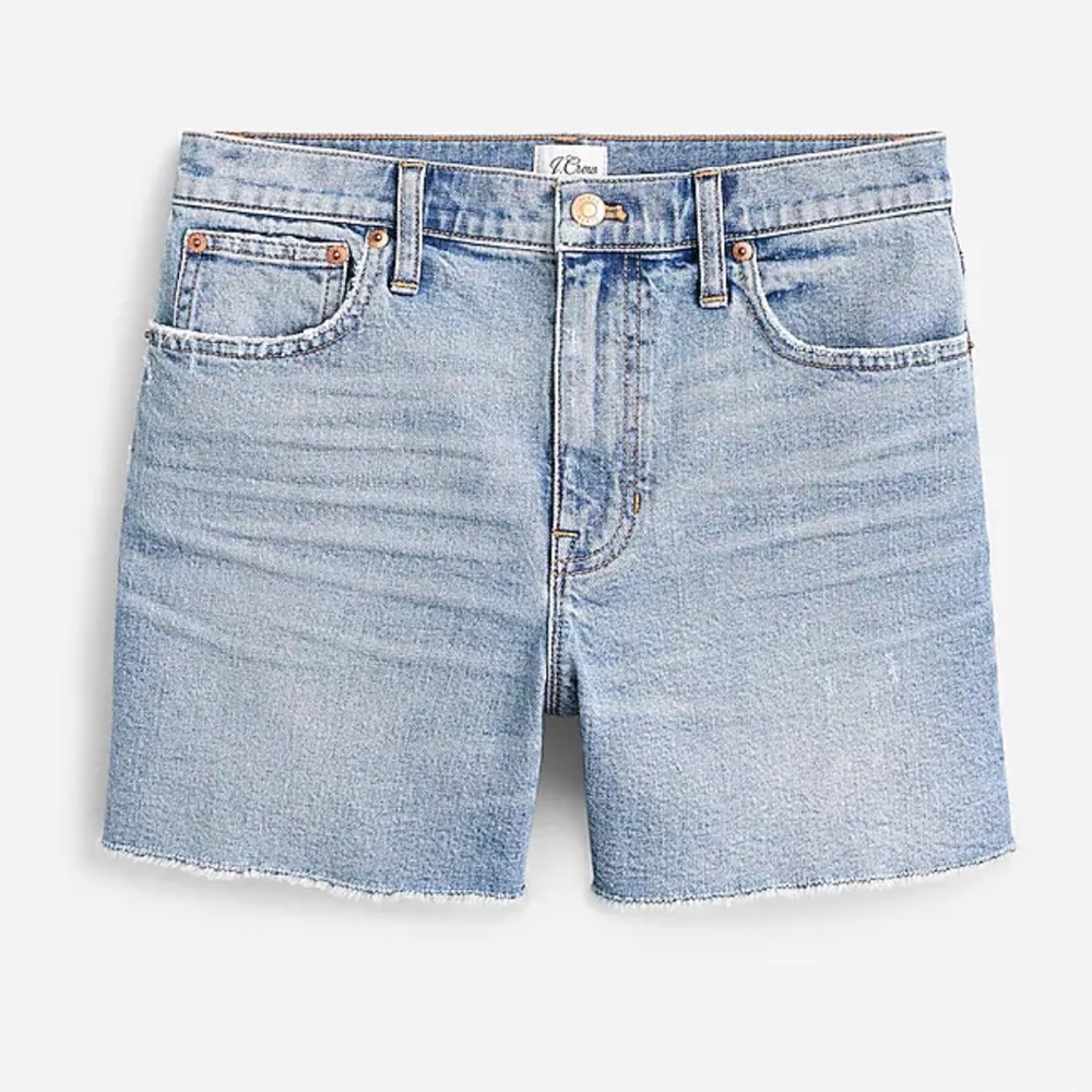 J.Crew high rise denim short in Tea Time wash